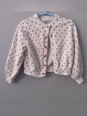 Amazon‎ Essentials x Sofia Grainge Girls Strawberry Print Cotton Cardigan 3T
